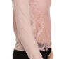 Chic Pink See-Through Cotton Blouse