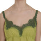 Elegant Green Lace Linen Tank Top