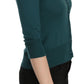 Chic Blue Green Cotton Cardigan Top