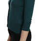 Chic Blue Green Cotton Cardigan Top