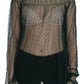 Elegant Green Mesh Long Sleeve Top