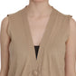 Elegant Sleeveless Cotton Cardigan Top