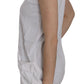 Elegant Sleeveless Cotton Vest in Pristine White