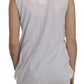 Elegant Sleeveless Cotton Vest in Pristine White