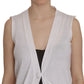 Elegant Sleeveless Cotton Vest in Pristine White