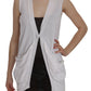 Elegant Sleeveless Cotton Vest in Pristine White