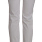 Chic White Slim Fit Cotton Jeans