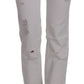 Chic White Slim Fit Cotton Jeans