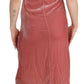 Pink Lace Silk-Blend Midi Dress with Side Slit