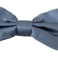 Elegant Blue Silk Bow Tie