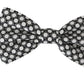 Elegant Black White Circle Silk Bow Tie