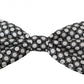 Elegant Black White Circle Silk Bow Tie