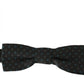 Elegant Gray Silk Patterned Bow Tie