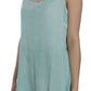 Elegant Spaghetti Strap Sleeveless Blue Top