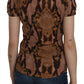 Alluring Brown Snake Skin Pattern Blouse