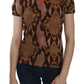 Alluring Brown Snake Skin Pattern Blouse