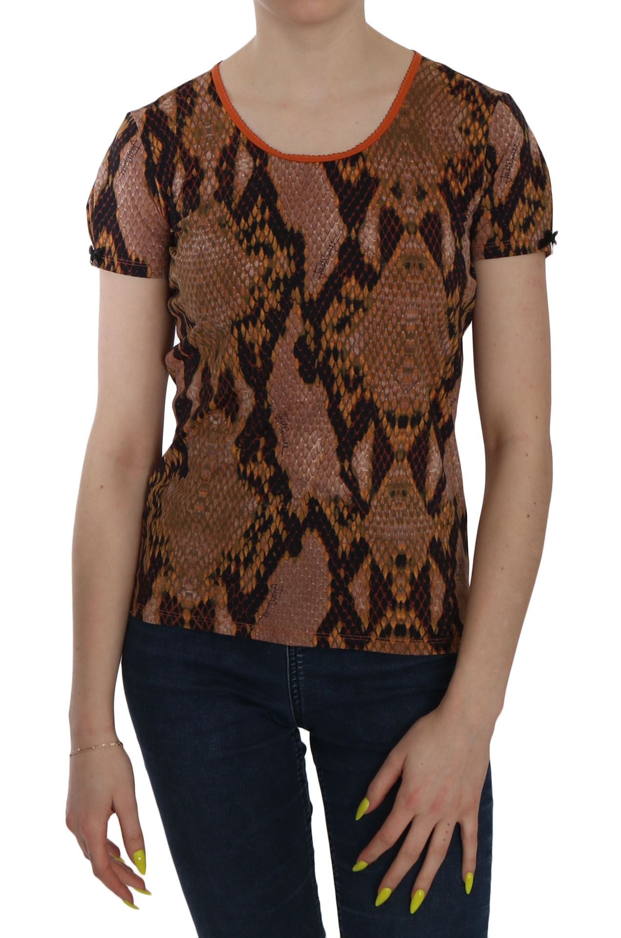 Alluring Brown Snake Skin Pattern Blouse