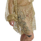 Elegant Gold Lace A-Line Knee Length Dress