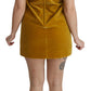 Mustard Velvet Shift Mini Dress