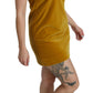 Mustard Velvet Shift Mini Dress