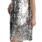 Elegant Silver A-Line Dress with Crystal Accents