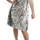 Elegant Silver A-Line Dress with Crystal Accents