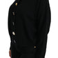 Elegant Black Cashmere Cardigan Top