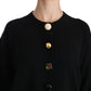 Elegant Black Cashmere Cardigan Top