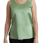 Elegant Silk Sleeveless Top in Light Mint Green