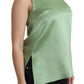 Elegant Silk Sleeveless Top in Light Mint Green