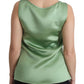 Elegant Silk Sleeveless Top in Light Mint Green