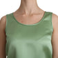 Elegant Silk Sleeveless Top in Light Mint Green