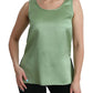 Elegant Silk Sleeveless Top in Light Mint Green