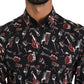 Black Musical Instrument Slim fit Shirt