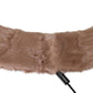 Elegant Beige Lambskin Fur Scarf