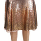 Gold Sequined High Waist Skirt