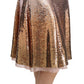 Gold Sequined High Waist Skirt