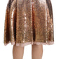 Gold Sequined High Waist Skirt