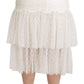 Elegant White Lace High-Waist Skirt