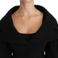 Elegant Black Virgin Wool Coat