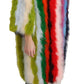 Elegant Multicolor Feather Long Coat Jacket