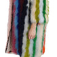 Elegant Multicolor Feather Long Coat Jacket