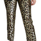 Chic High Waist Leopard Sequin Pants