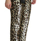 Chic High Waist Leopard Sequin Pants