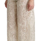 Elegant High Waist Palazzo Cropped Pants