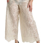 Elegant High Waist Palazzo Cropped Pants