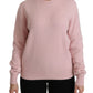 Cashmere-Blend Pink Crew Neck Sweater