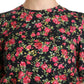 Elegant Black Floral Crew Neck Top