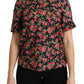 Elegant Black Floral Crew Neck Top