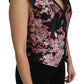 Elegant Floral Brocade Plunging Vest Top